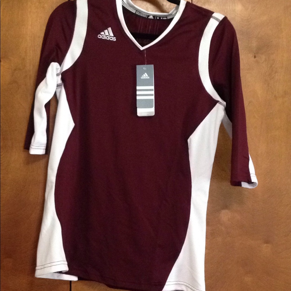 Adidas Maroon 3/4 sleeve volleyball jersey medium